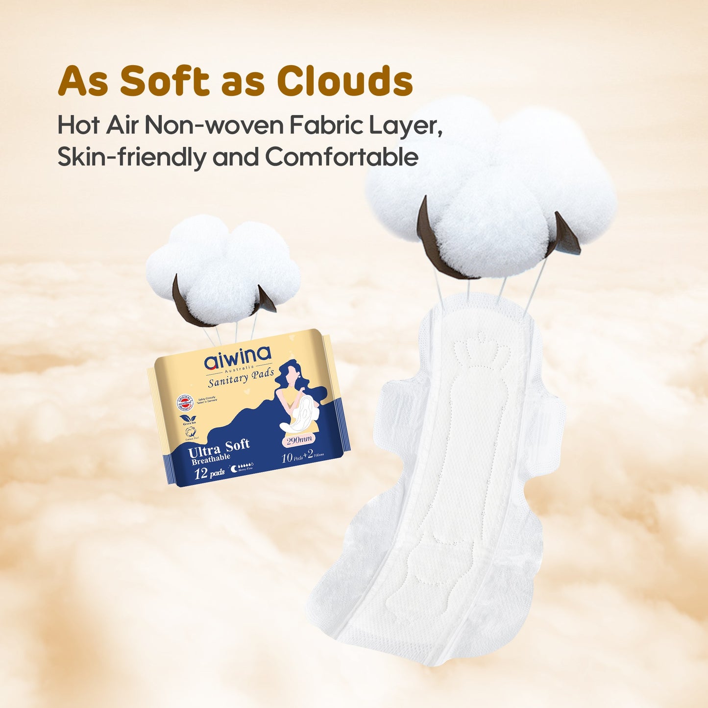 Ultra Soft Breathable Sanitary pads(Yellow)