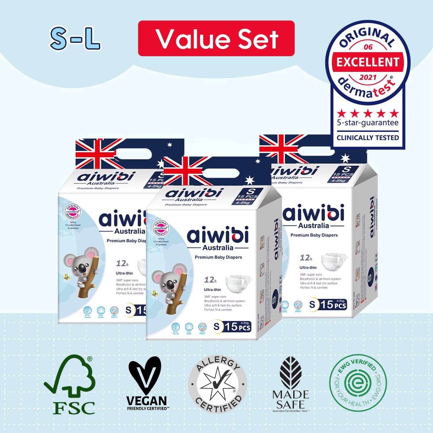 Comfy Soft Disposable Baby Diapers Small Pack S*3