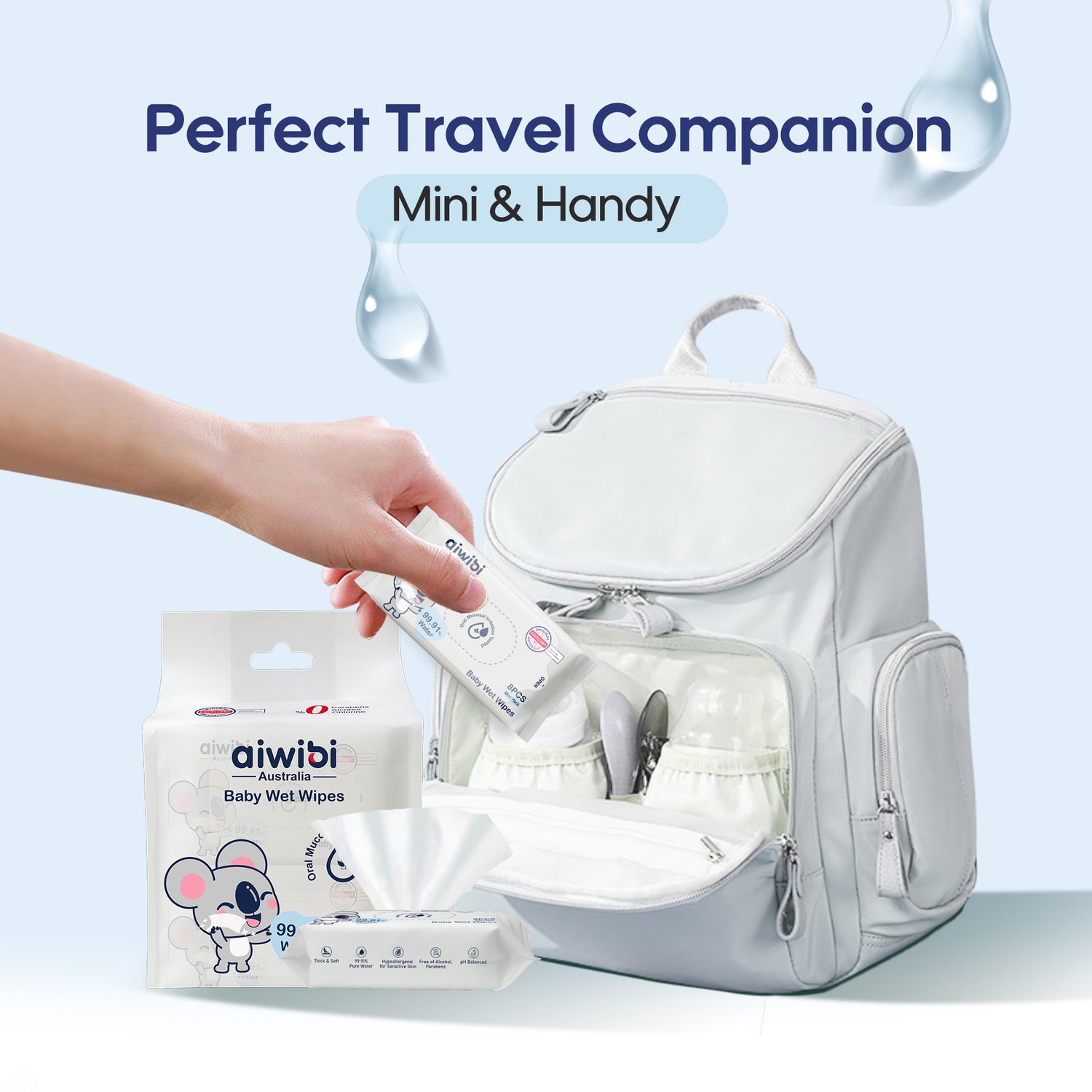 Mini Pocket Portable Pure Water Wipes