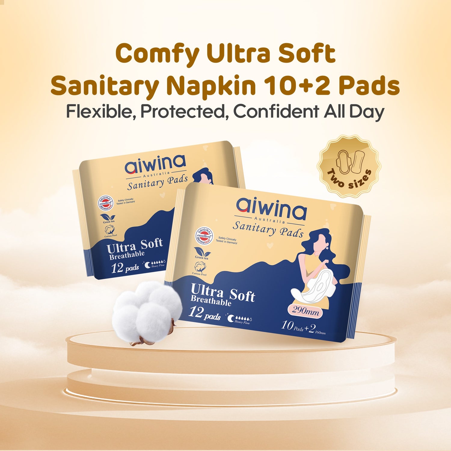 Ultra Soft Breathable Sanitary pads（Yellow）