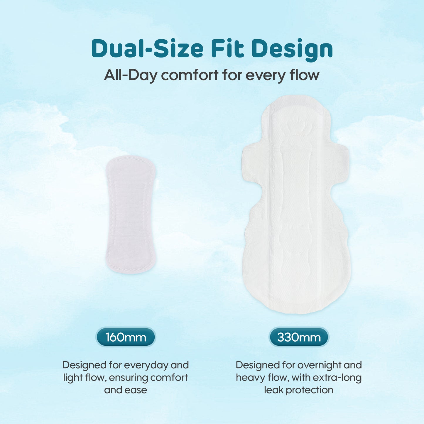 Ultra Soft Breathable Extra Long Sanitary pads (Blue)