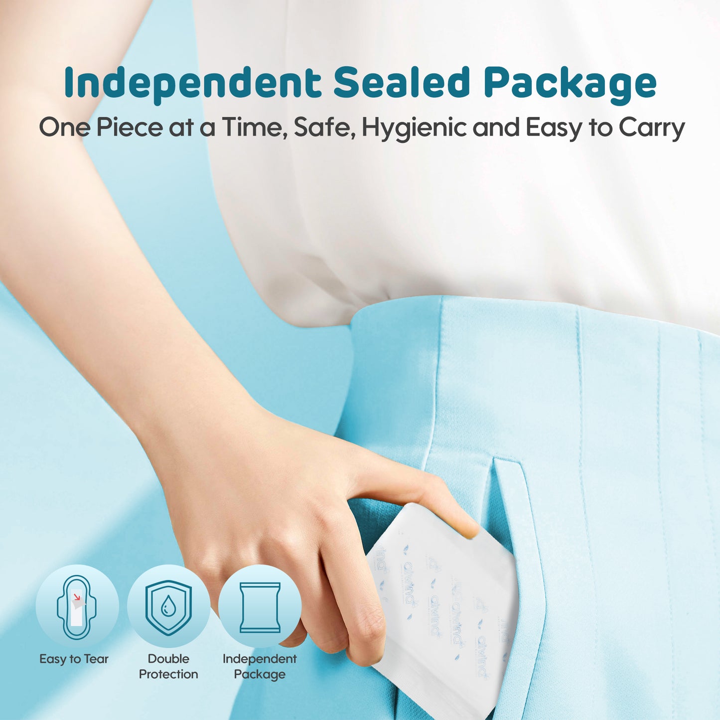 Ultra Soft Breathable Extra Long Sanitary pads (Blue)