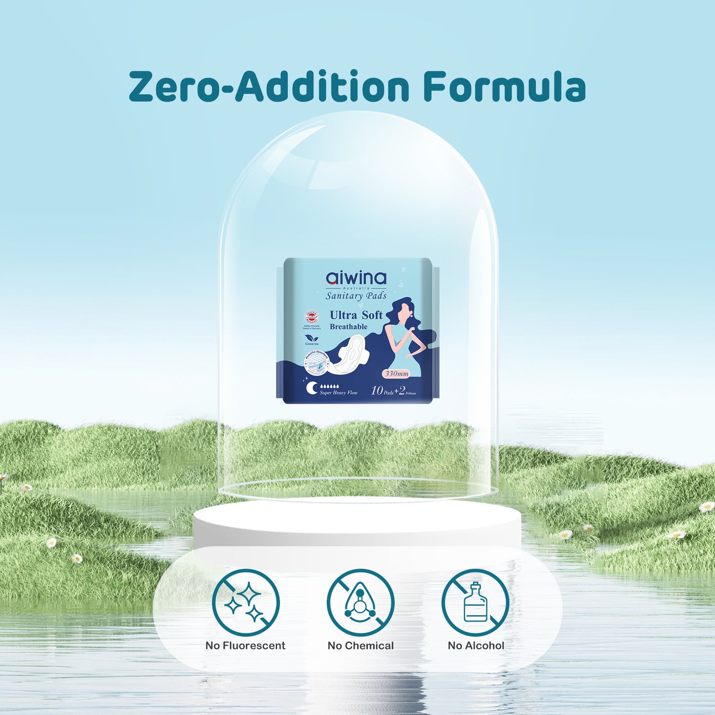 Ultra Soft Breathable Extra Long Sanitary pads (Blue)