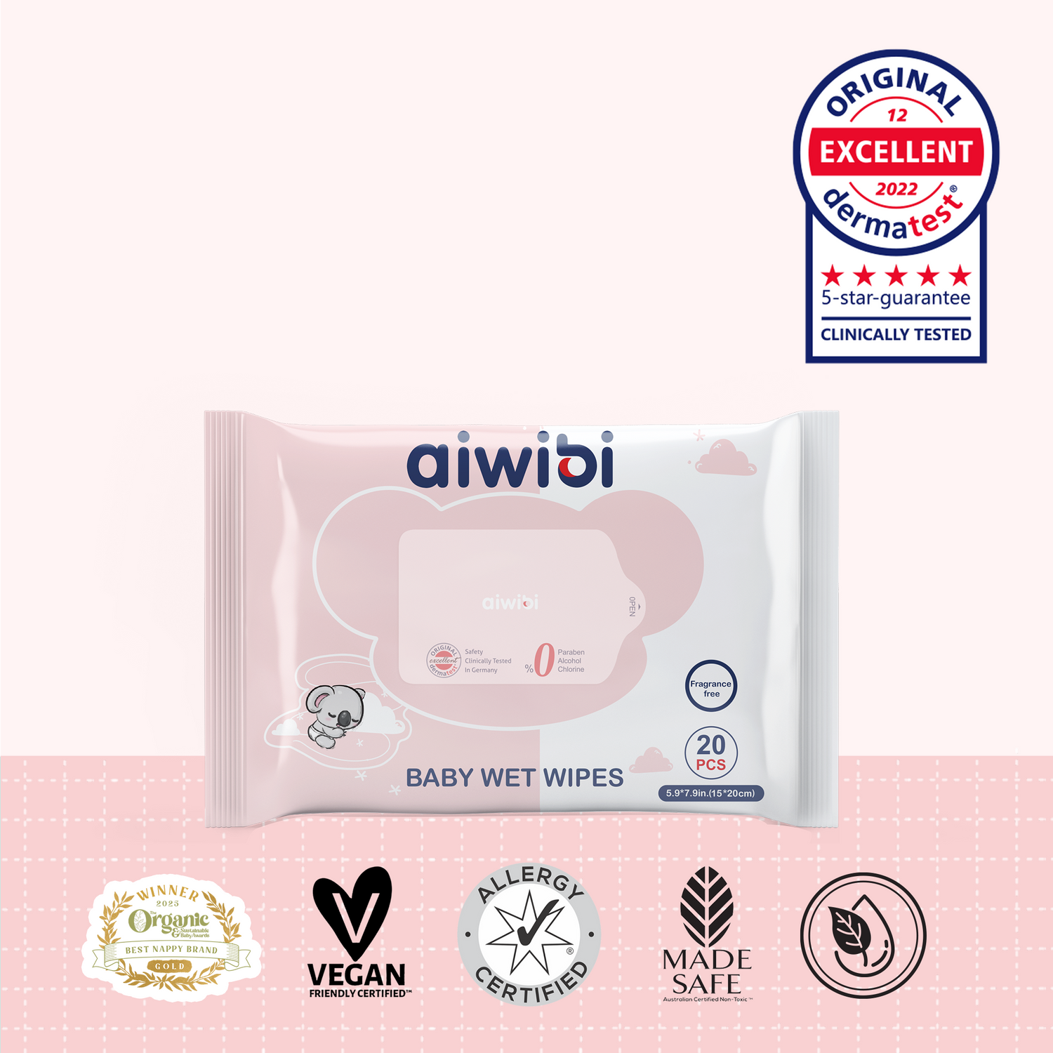 Gentle Soft Baby Wet Wipes 20Pcs—Fragrance free