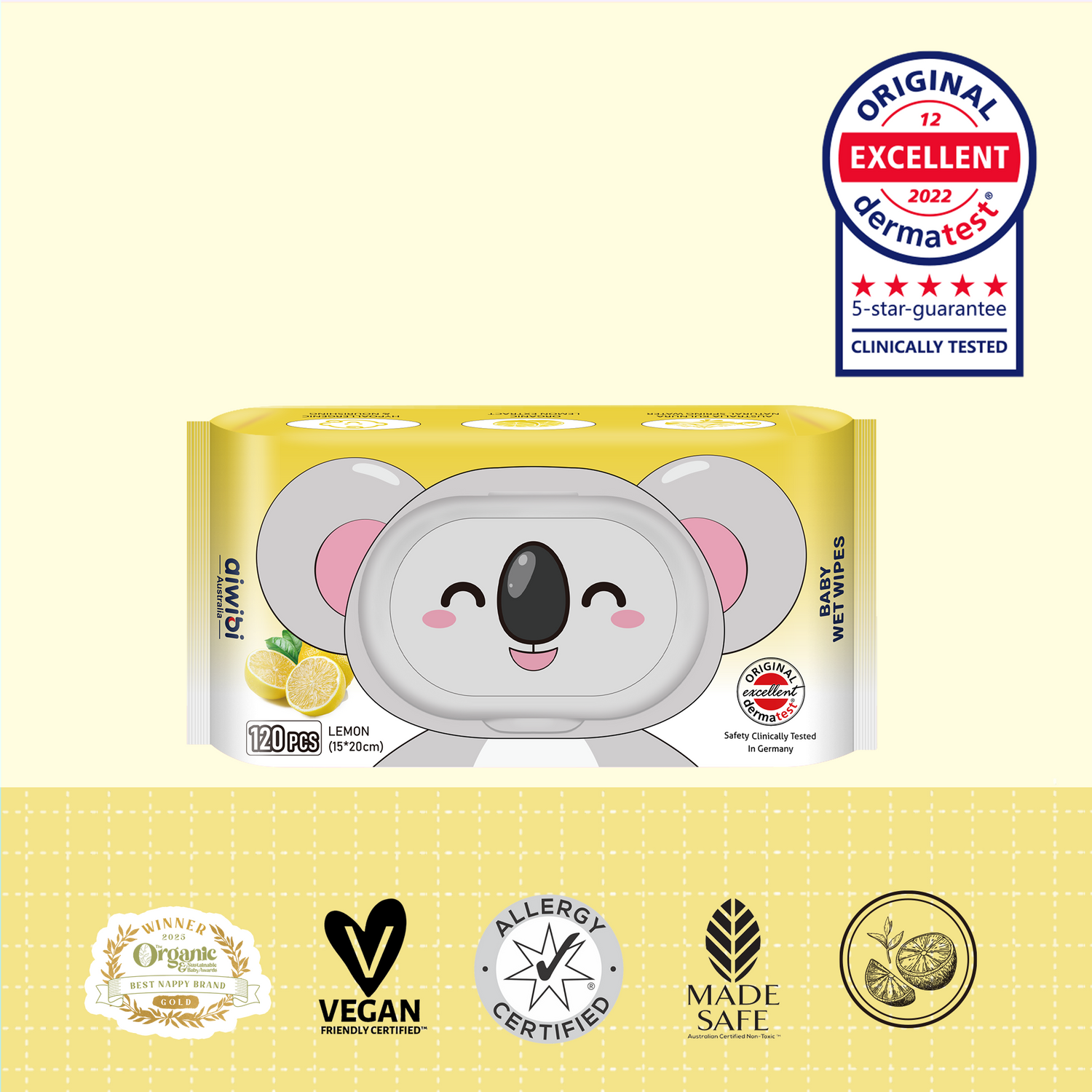 Aroma Baby Wet Wipes 120Pcs—Lemon