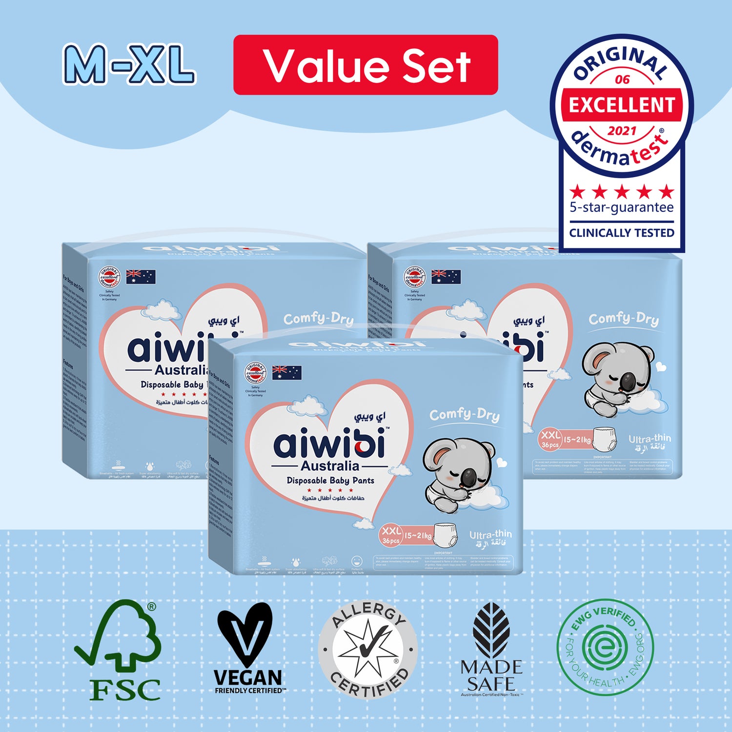 Comfy Dry Disposable Baby Pants XXL*3