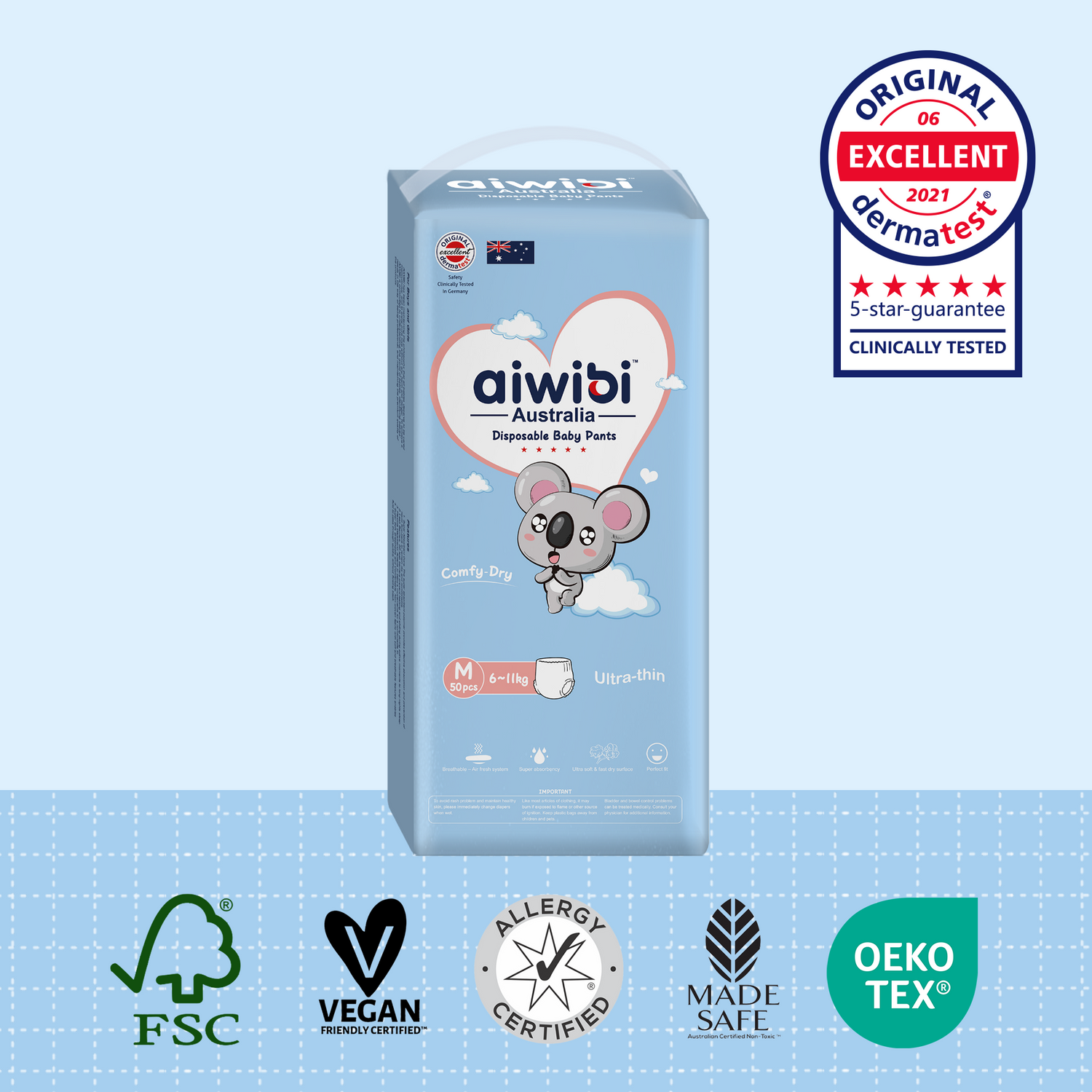 Comfy Dry Disposable Baby Pants M