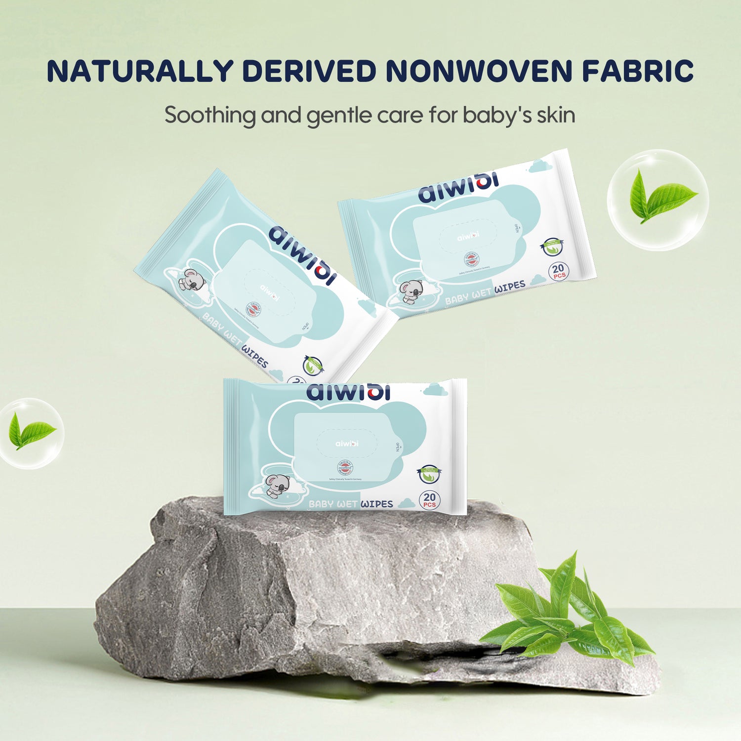 Gentle Soft Baby Wet Wipes 20Pcs—Natural tea oil