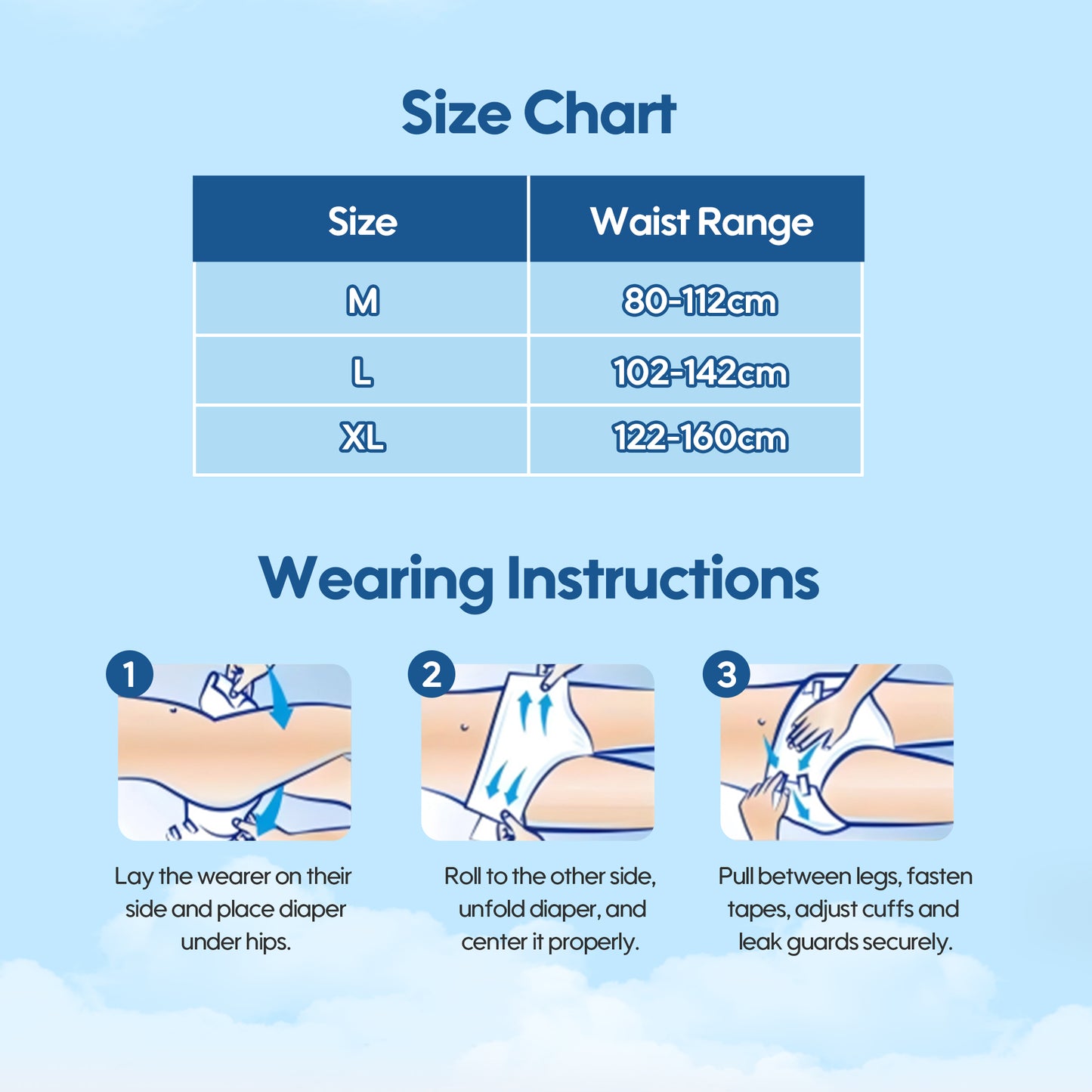 Premium Unisex Adult Diapers（M）
