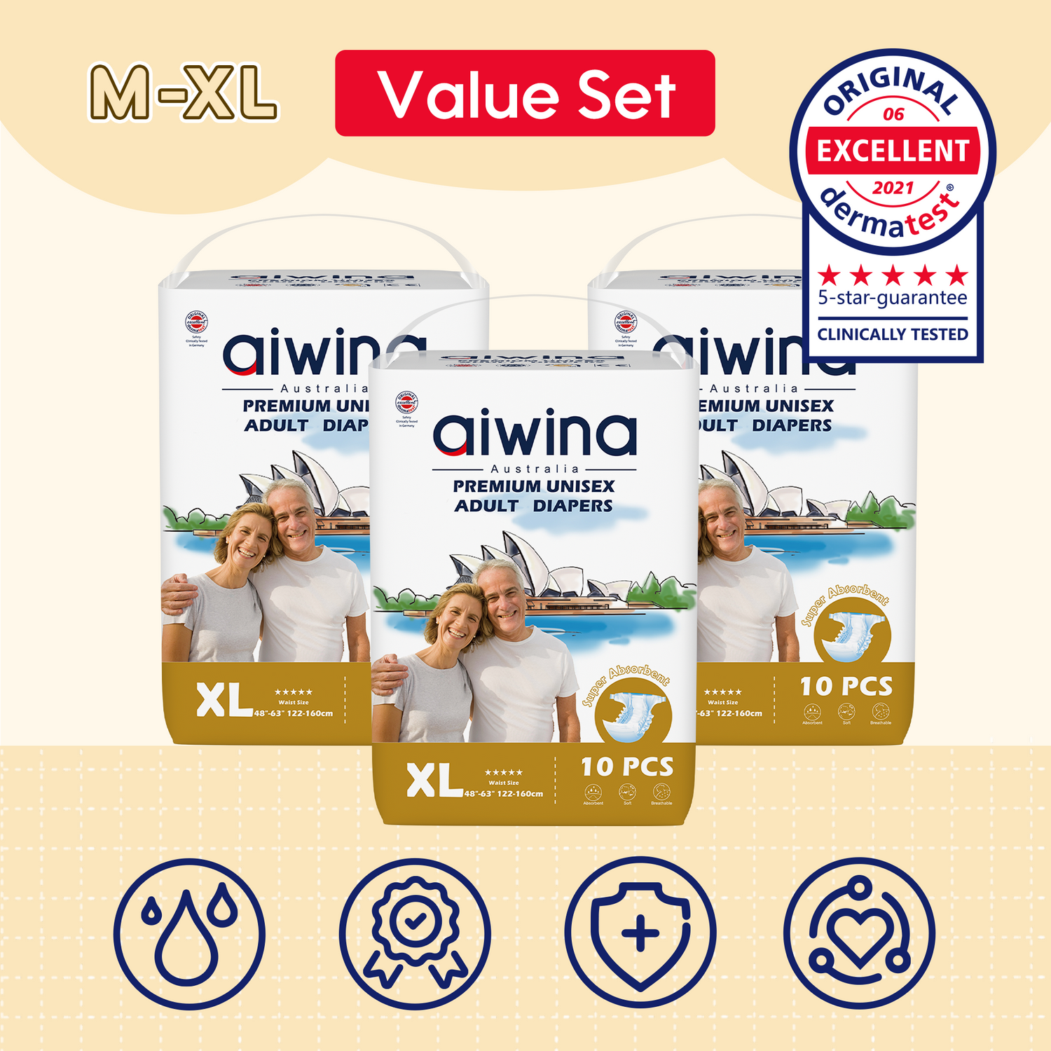 Premium Unisex Adult Diapers XL*3