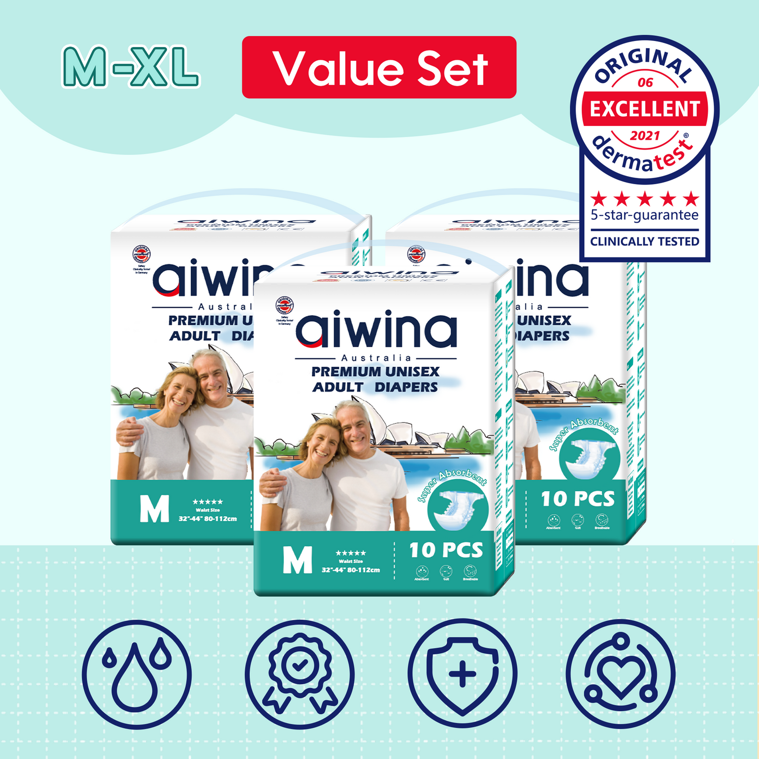 Premium Unisex Adult Diapers M*3