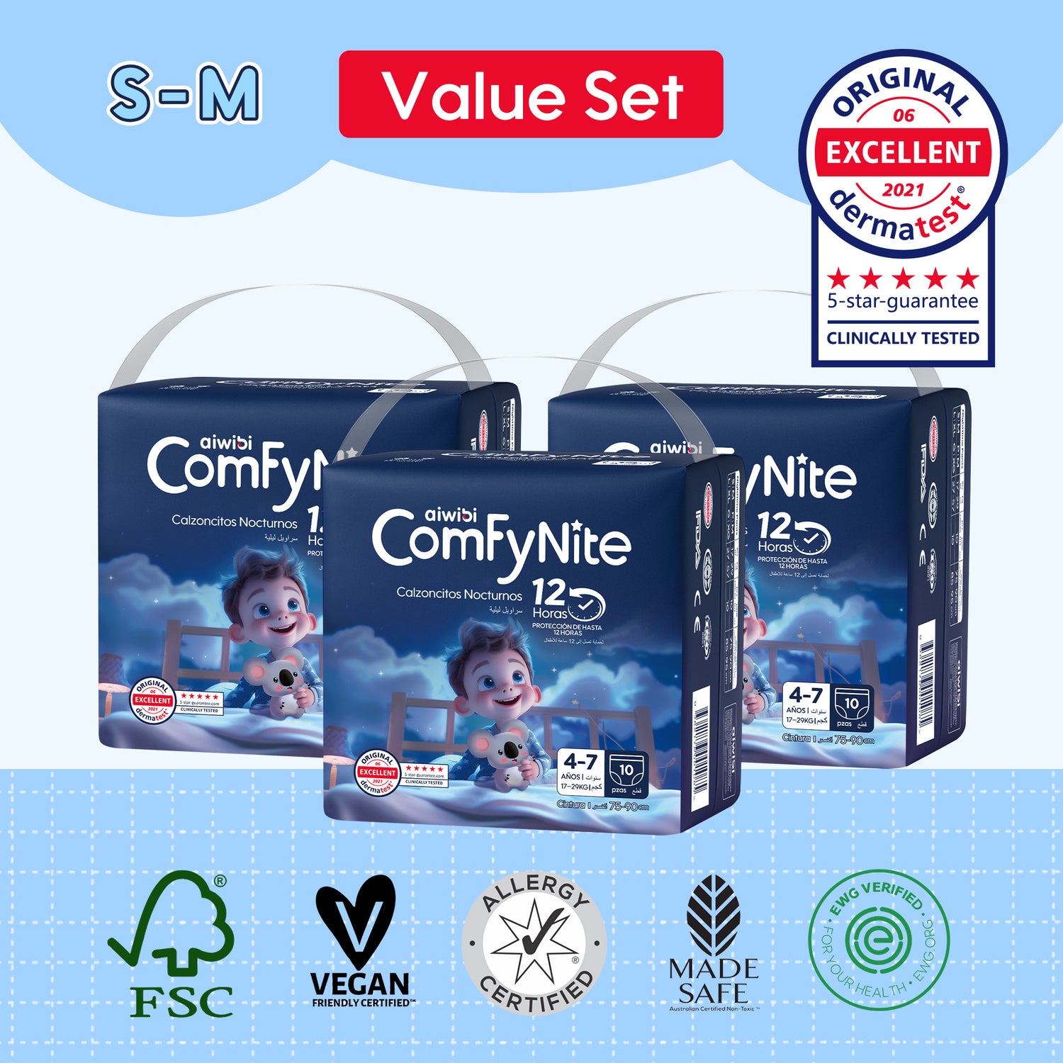ComfyNite Nighttime Pants S/M*3