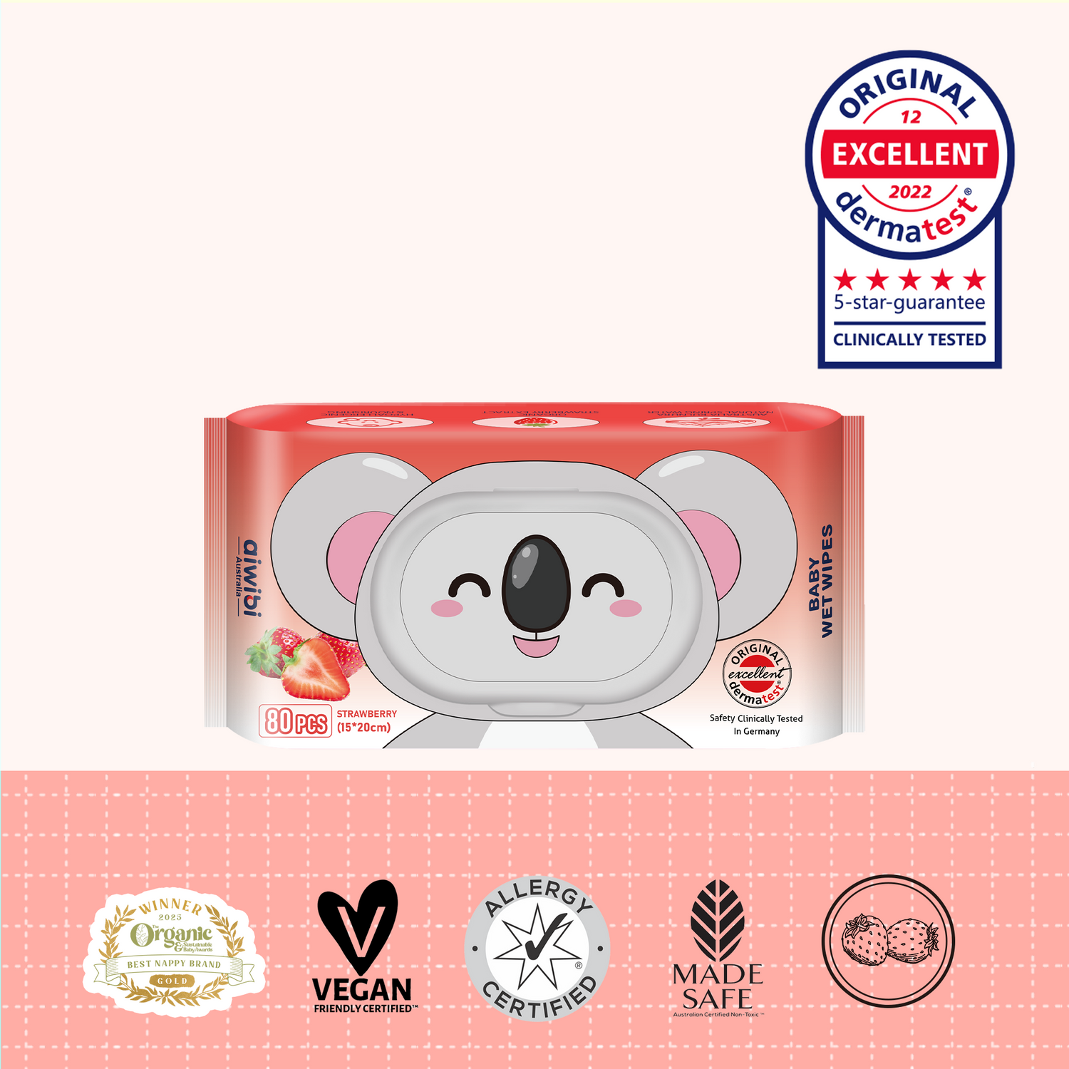 Aroma Baby Wet Wipes 80Pcs—Strawberry