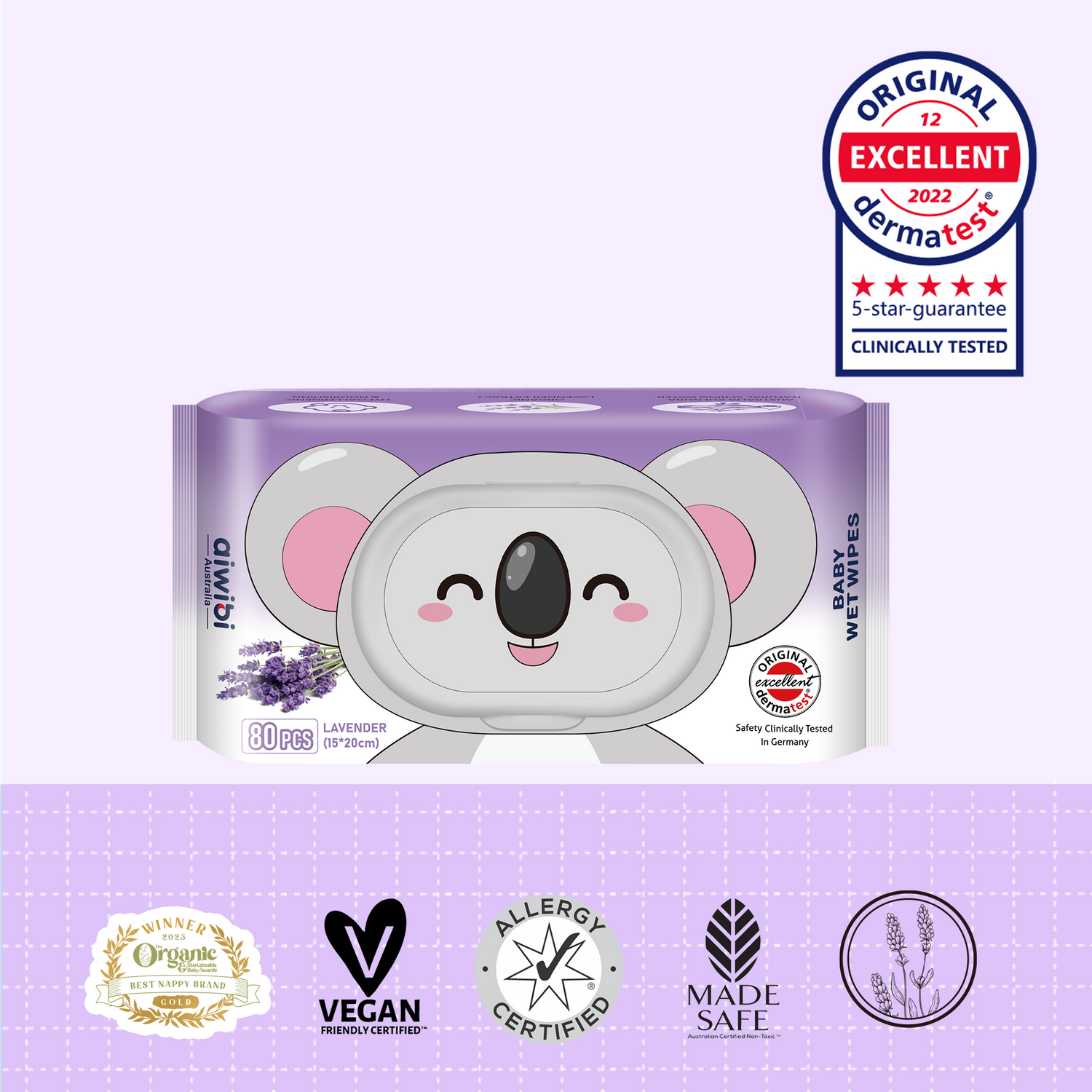 Aroma Baby Wet Wipes 80Pcs—Lavender