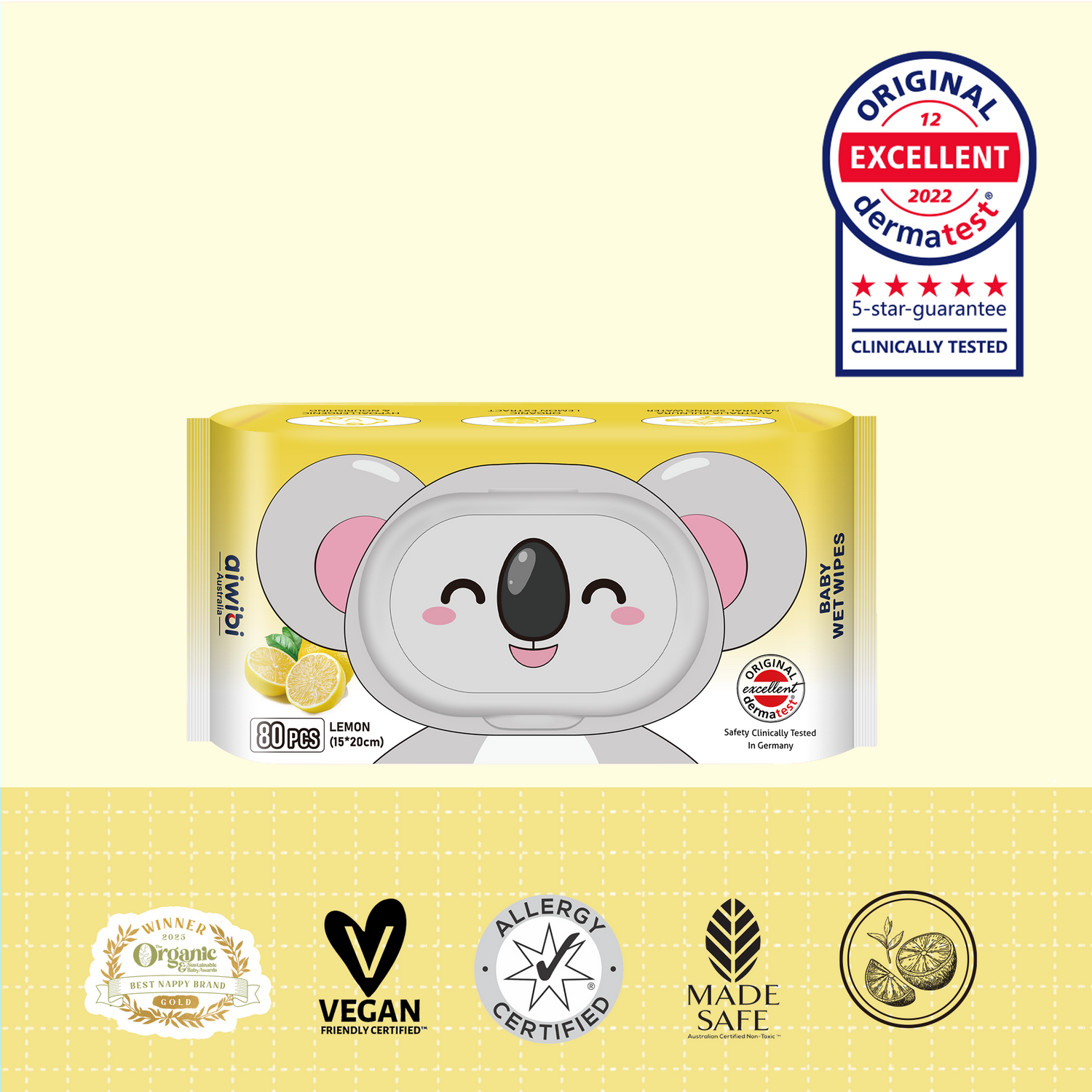 Aroma Baby Wet Wipes 80Pcs—Lemon