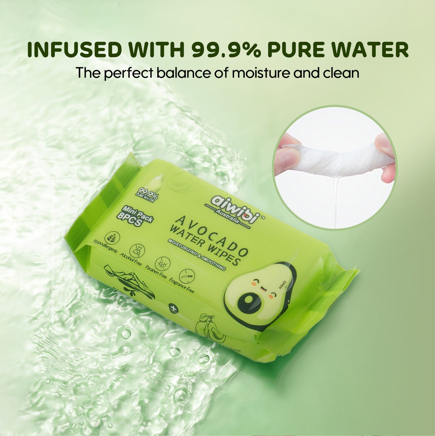Mini Pocket Portable  Avocado Wipes