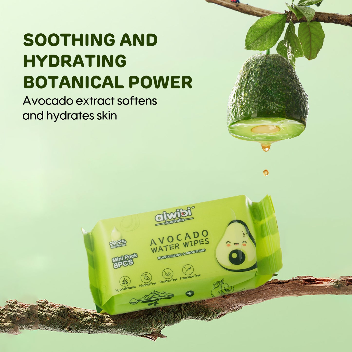 Mini Pocket Portable  Avocado Wipes