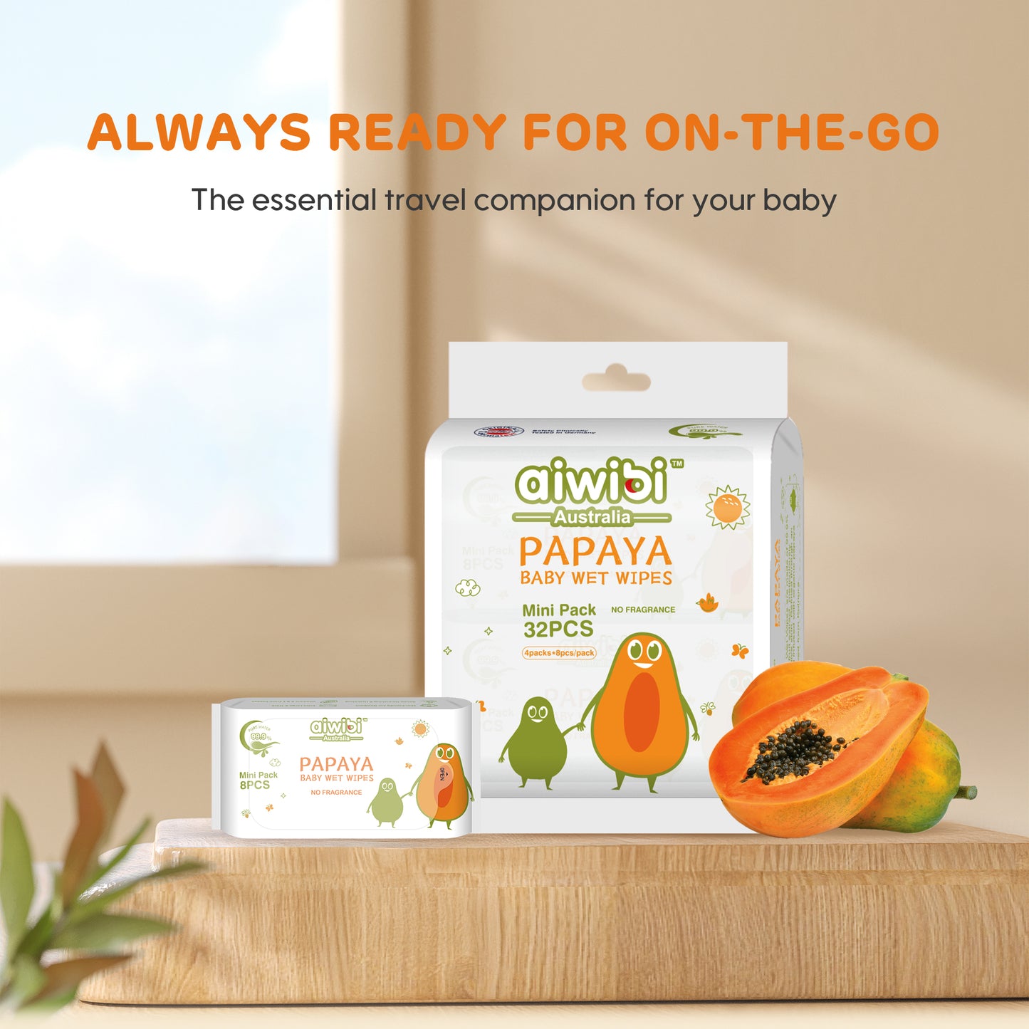 Mini Pocket Portable  Papaya Wipes